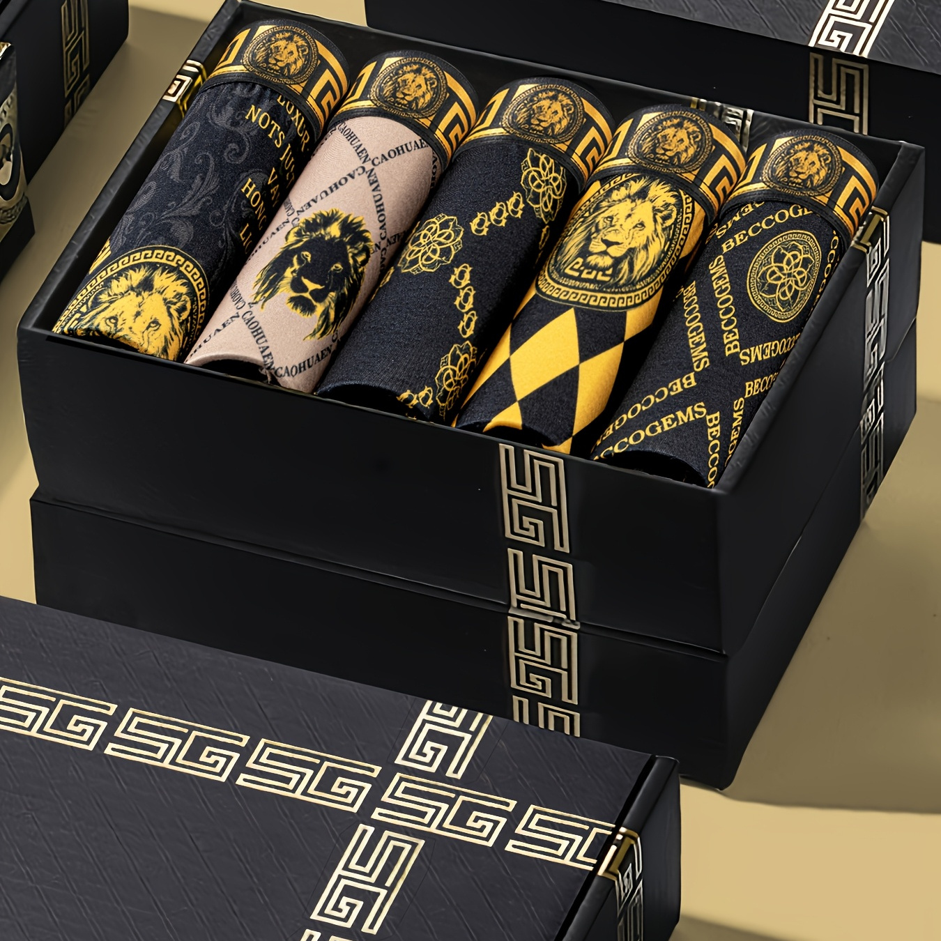 TEMU 5pcs High-end Men's Boxer Briefs, Thin, Breathable, Quick-