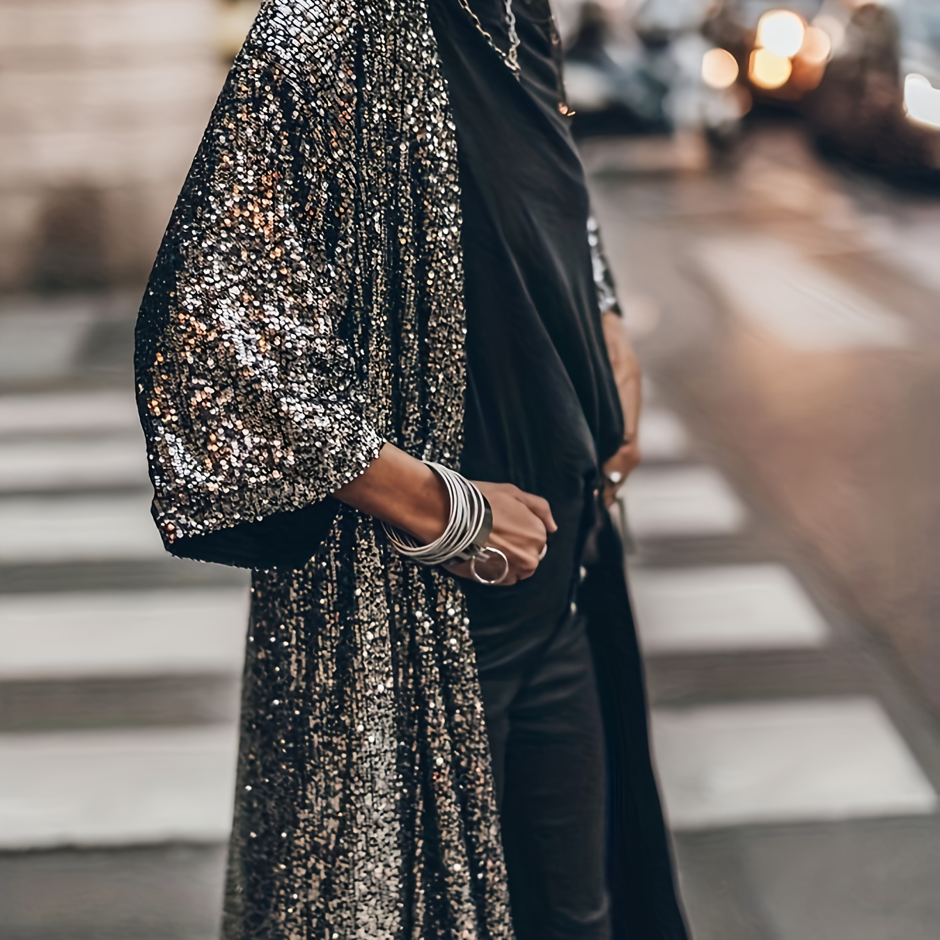 

Manteau Trench À Sequins Ouvert À L', Manteau Décontracté À Manches Longues Pour Et , Vêtements Pour Femmes