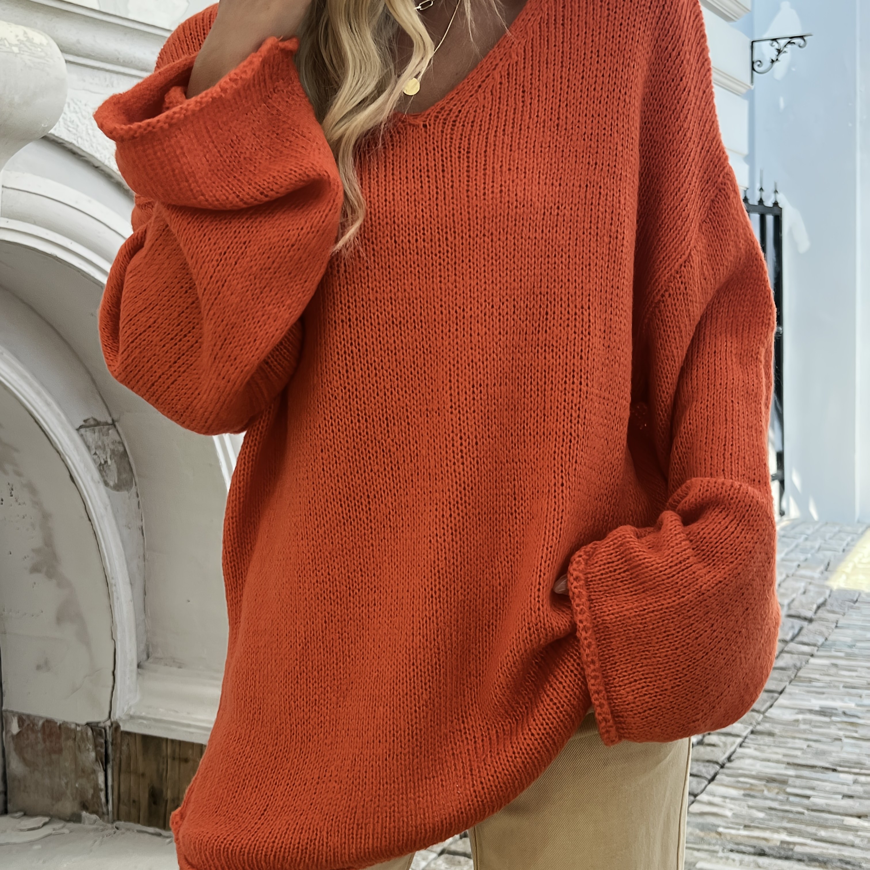 

Loose Casual Knitted Pullover Sweater