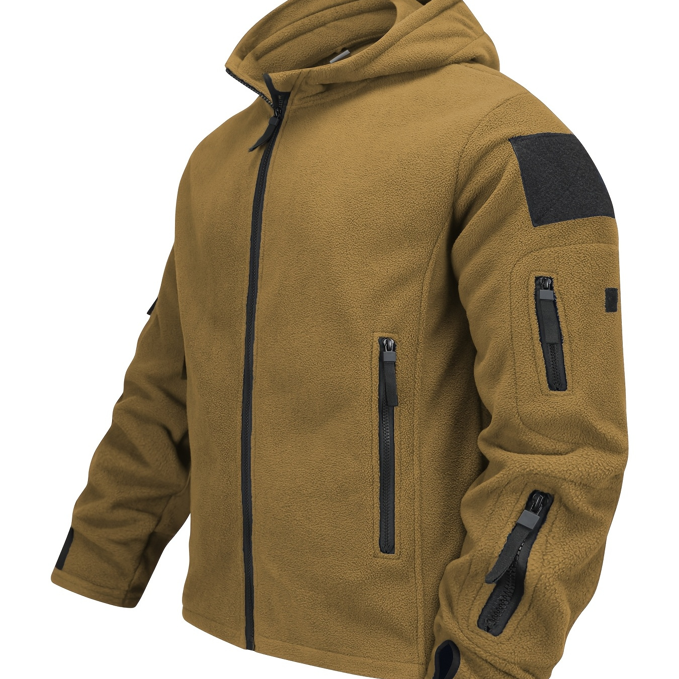 

Veste à Capuche Doublée en pour Homme - Manteau Zippé Extensible Décontracté avec Poches pour Automne/Hiver, Couleur Unie, Homme, Doublé en , Veste de Sport, Décontracté, Fermeture Éclair