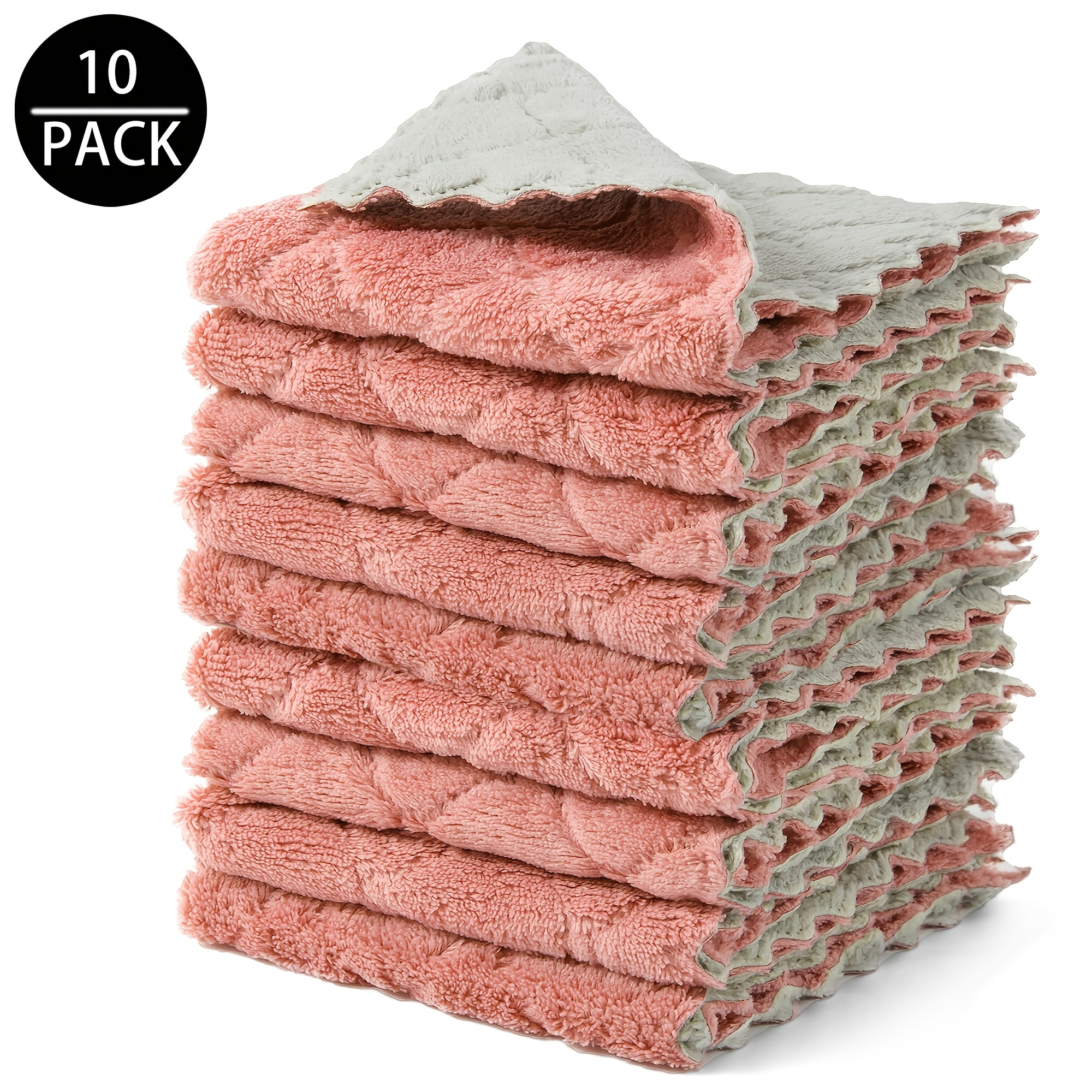 Kitchen Dishcloths, Reusable Dish Cellulose Sponge Cloths, Super Absorbent Coral  Fleece Cleaning Cloths, Washable Fast Drying Towels - Temu