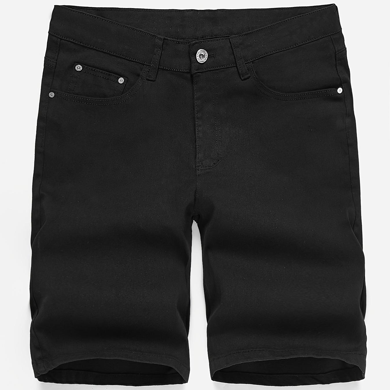 

Men's Premium Casual Black Slim Fit Stretch Denim Shorts, Comfortable Fashionable Design, Summer Essential, Bermuda Shorts