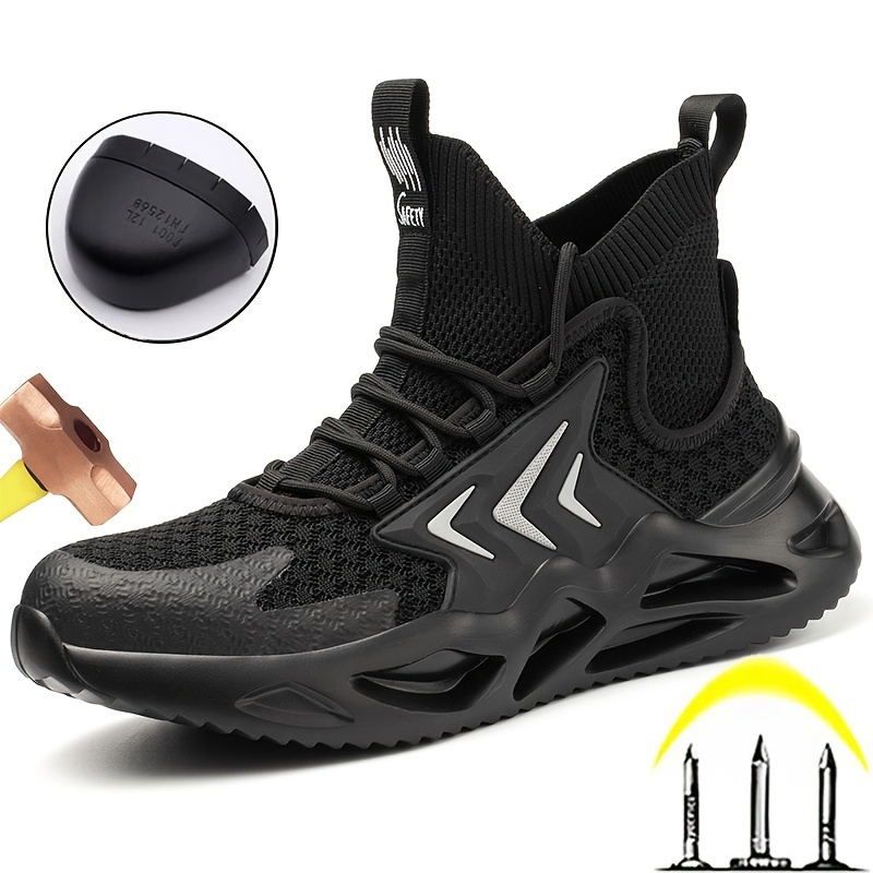 1 Pair Safety Shoes Steel Toe Cap Anti Smashing And Stab Proof Men's ...