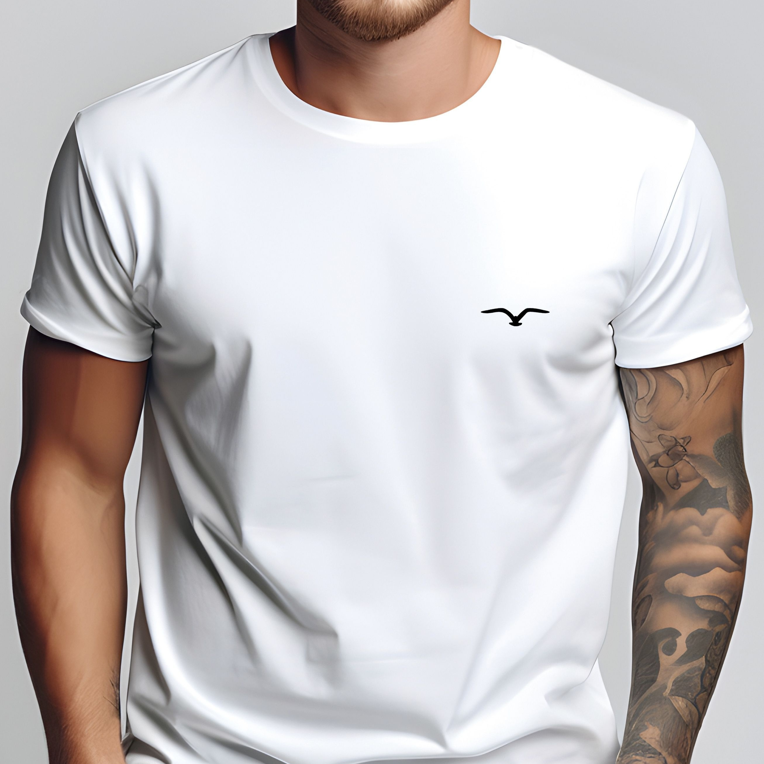 

Seagull Print Tee Shirt, Tees For Men, Casual Short Sleeve T-shirt For Summer