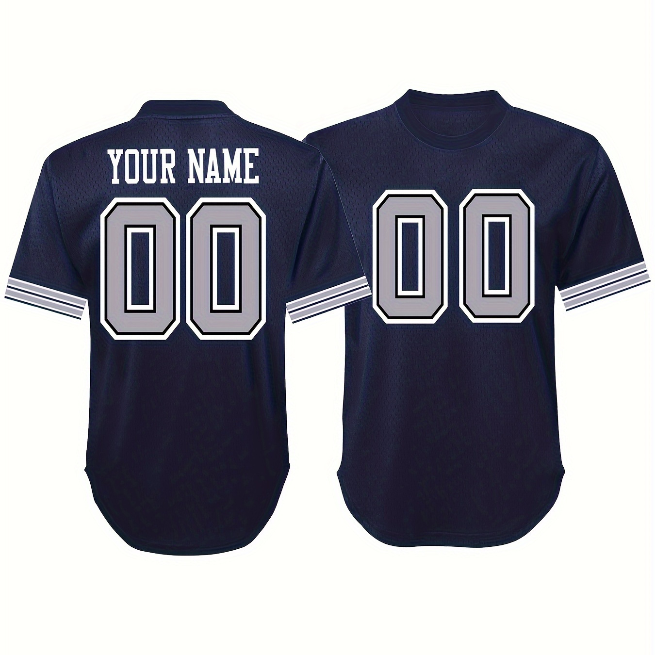 

Men's Customized Name & Number Embroidery Football Jersey, Breathable V-neck Football Shirt For Training & Competition