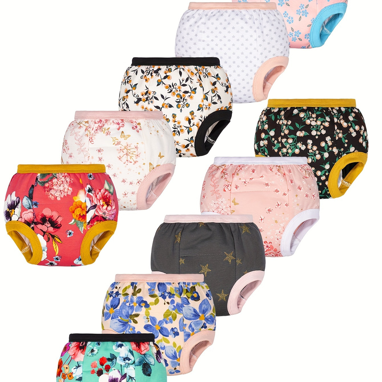 

10 Pack Baby Girls Training Underwear For Toddler 100% Cotton Training Pants Soft And Absorbent