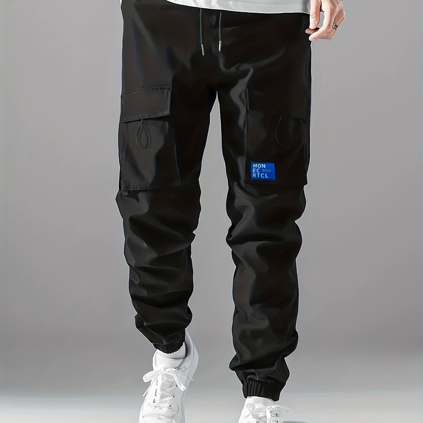 

Trendy Solid Cargo Pants, Men's Multi Flap Pocket Trousers, Loose Casual Outdoor Pants, Men's Work Pants Outdoors Streetwear Hip Hop Style