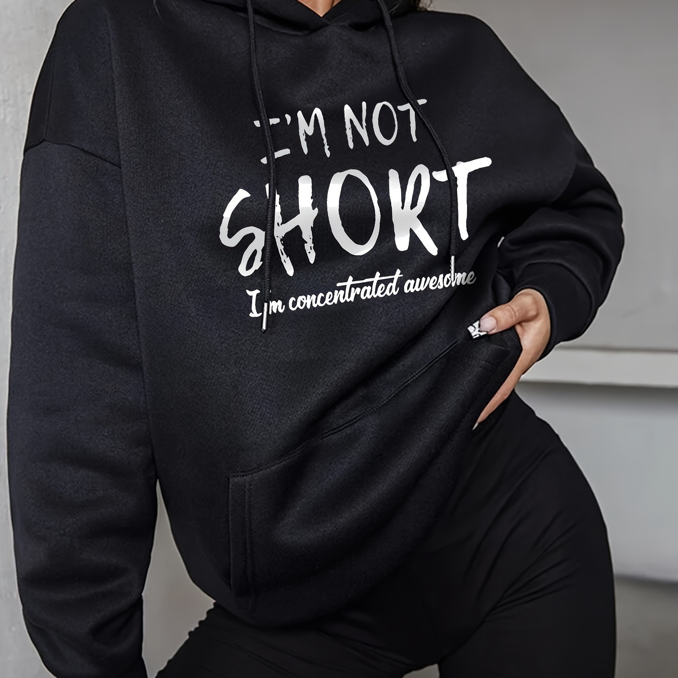 

Letter Long , Drop Shoulder Hooded Sweatshirt For & , Women's Clothing
