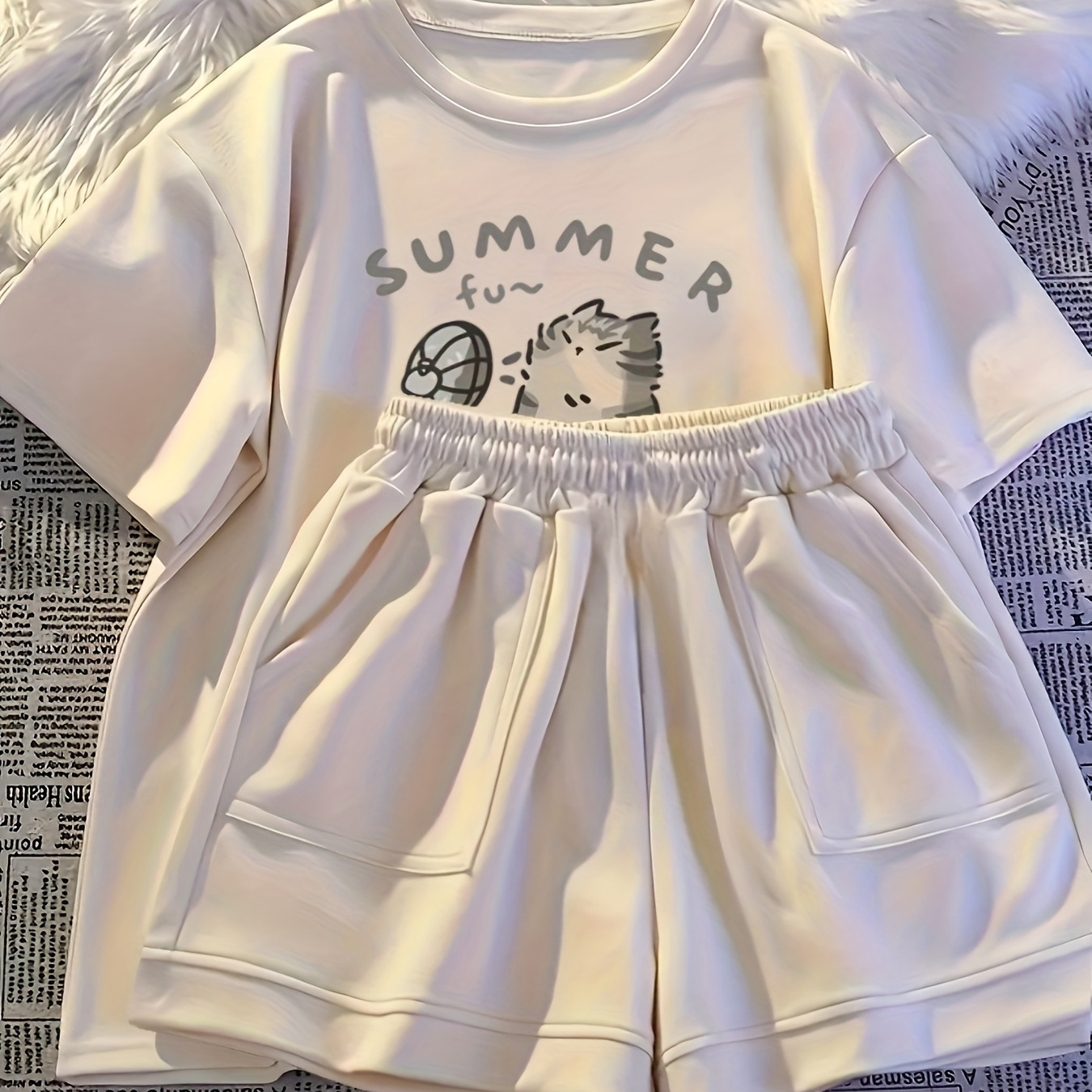 Girls' Summer Outfit Set, Two-Piece Fashion Shorts Set for Kids, Perfect for Outdoor