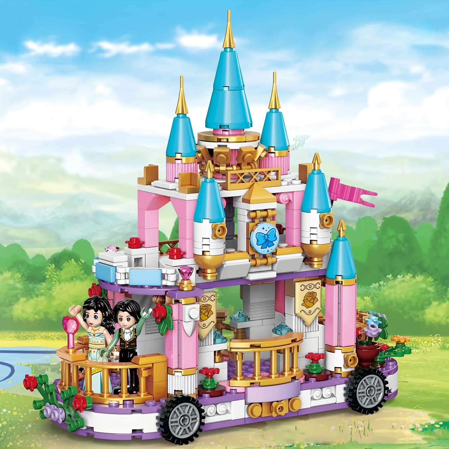 691pcs/Set Pink Blue Princess Castle Building Block Toys, Kids Toys,Dream  House Castle Garden Model Building Blocks Diy Toys For Girls Boys Toys For  Gift, Castle Building Blocks Ornament, Pink Castle Playsets Stem