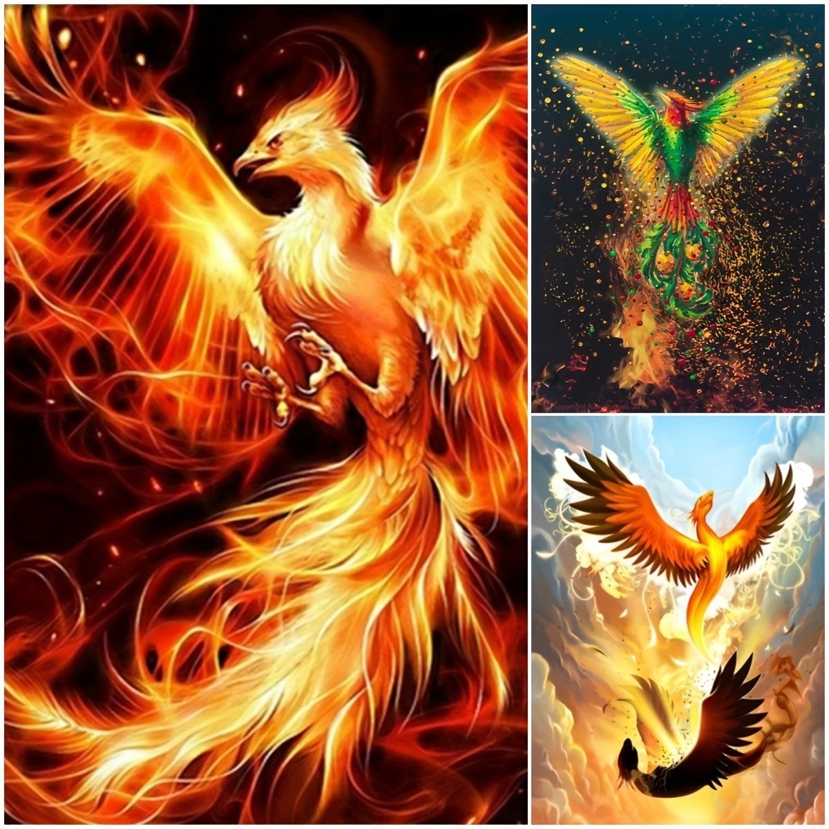 Water And Fire Phoenix Tapestry Wall Hanging Abstract Animal - Temu