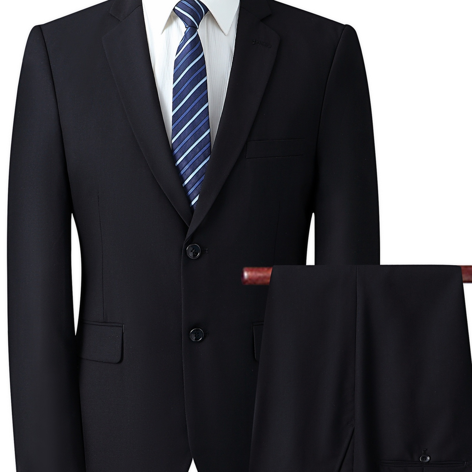 

Formal 2 Pieces Set, Men's 2 Button Suit Jacket & Dress Pants Suit Set For Business Dinner Wedding Party