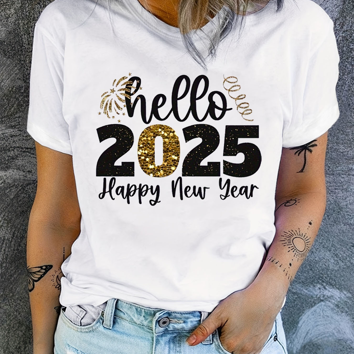 

2025 & New Graphic Tee - T- For Women, Stretchy & Polyester