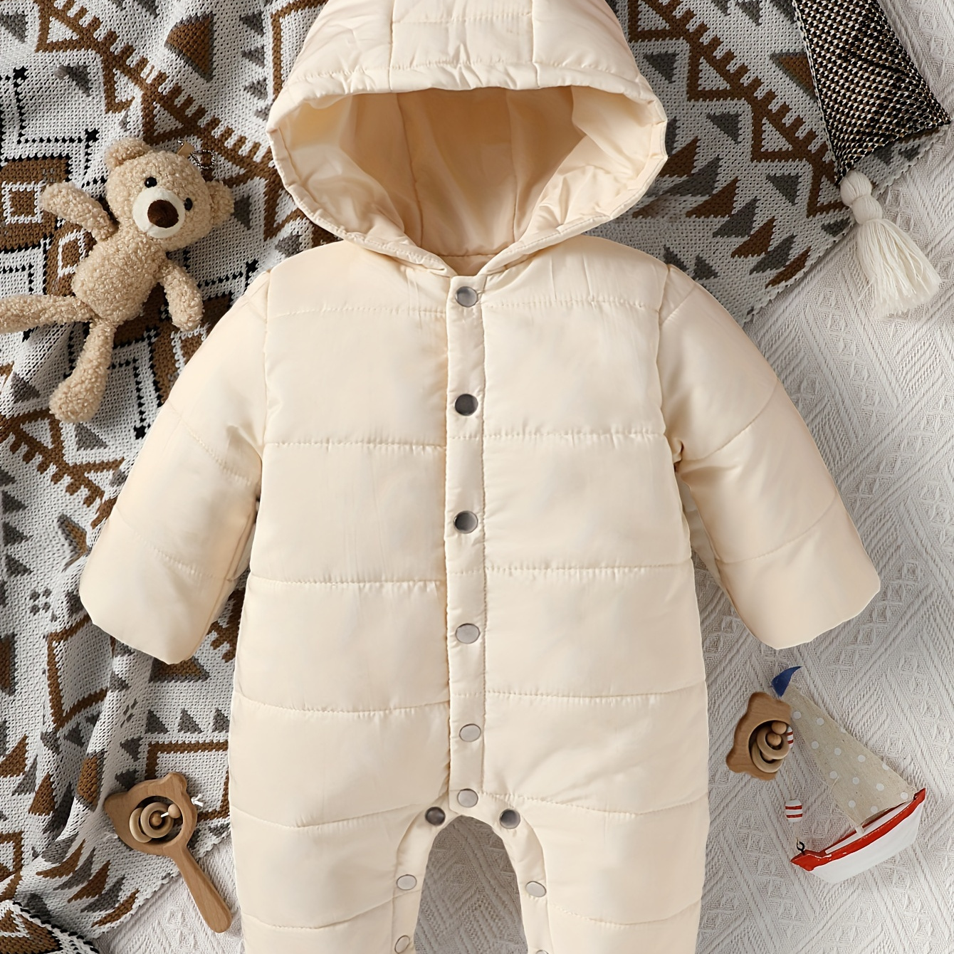 

's Long Quilted Hooded , Toddler & Infant Girl's Bodysuit For