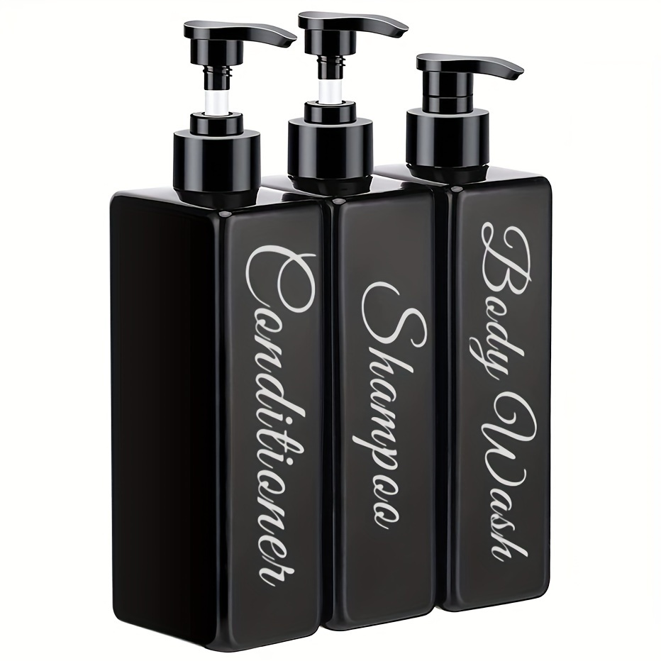

Shampoo And Conditioner Dispenser - 3 Pack 500ml Bathroom Shower Bottle With Pump - Plastic Reusable Empty Shampoo Bottles Liquid Soap Lotion Containers For Body Wash Dispenser