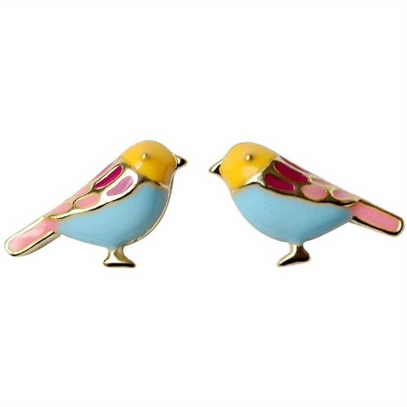 

Adorable Bird Enamel Stud Earrings For Women Daily Casual Fashion Accessories