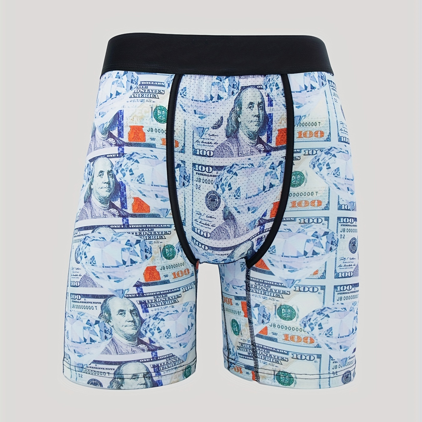 Men's Dollar Print Long Boxers Briefs Shorts Breathable - Temu Japan