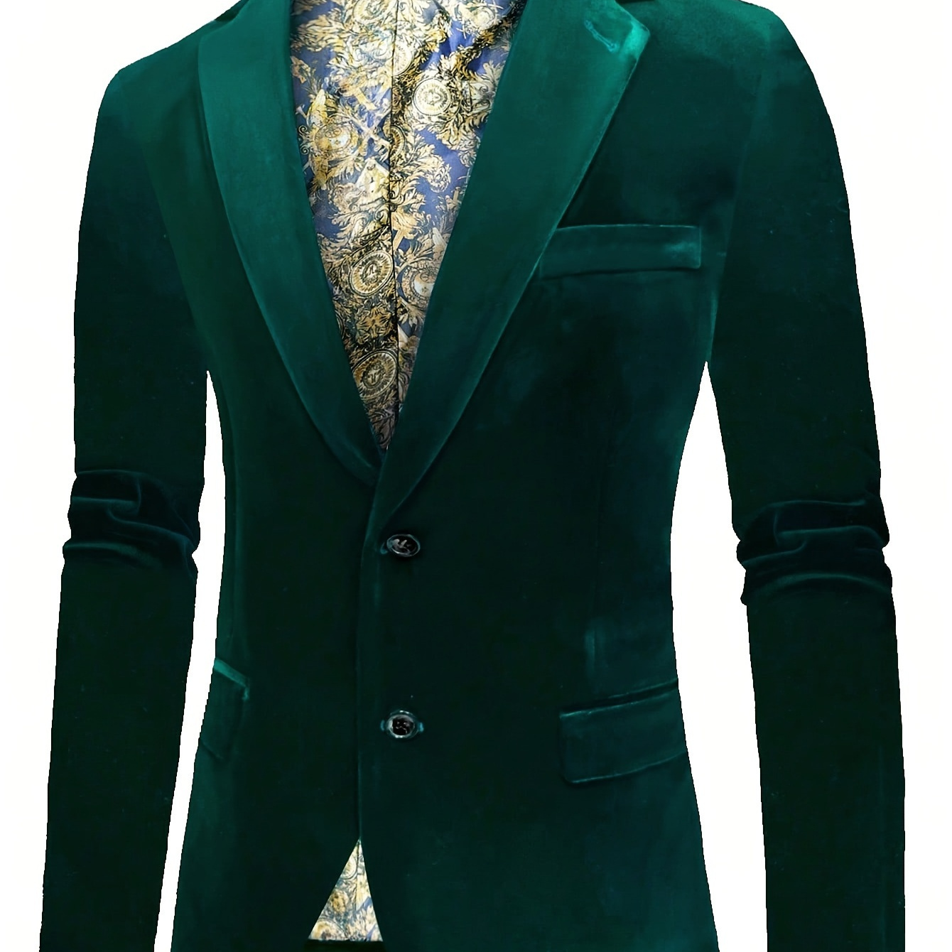 Men's Elegant Two Button Blazer, Semi-formal Suit Jacket For Business Banquet