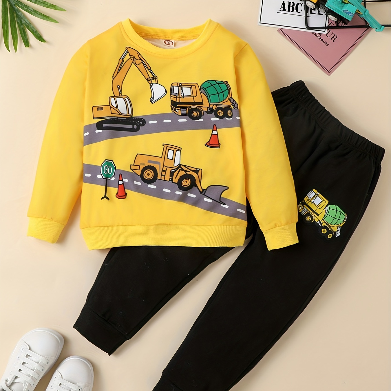 

Boy's Pattern 2pcs, Sweatshirt & Sweatpants Set, Outfits, Kids Clothes For Fall And