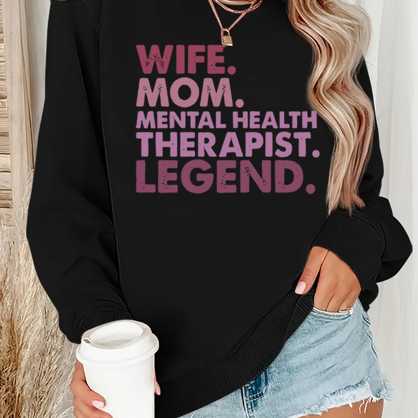 

Women's Sweatshirt - , Long Sleeve, Polyester , - For & Fall