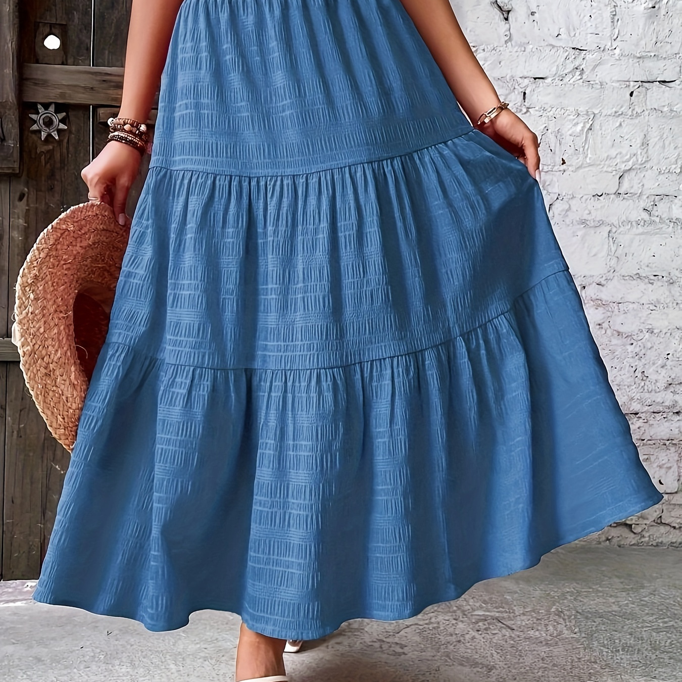 Jupe Plissée Élégante de Couleur Unie, Polyester, Lavable en Machine - Printemps/Été/Automne