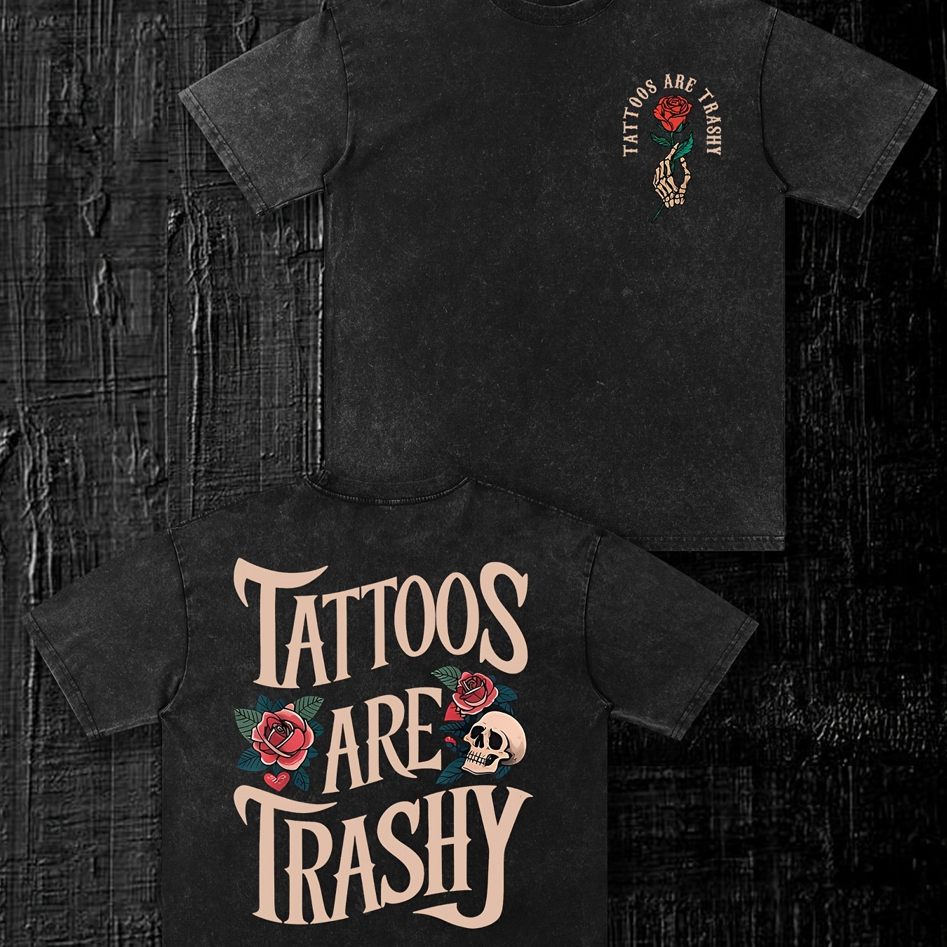 

Vintage-inspired 'tattoos Are ' Printed T-shirt For Men - Casual Loose Fit, Short Sleeve, Cotton Tee With Crew Neck - Summer