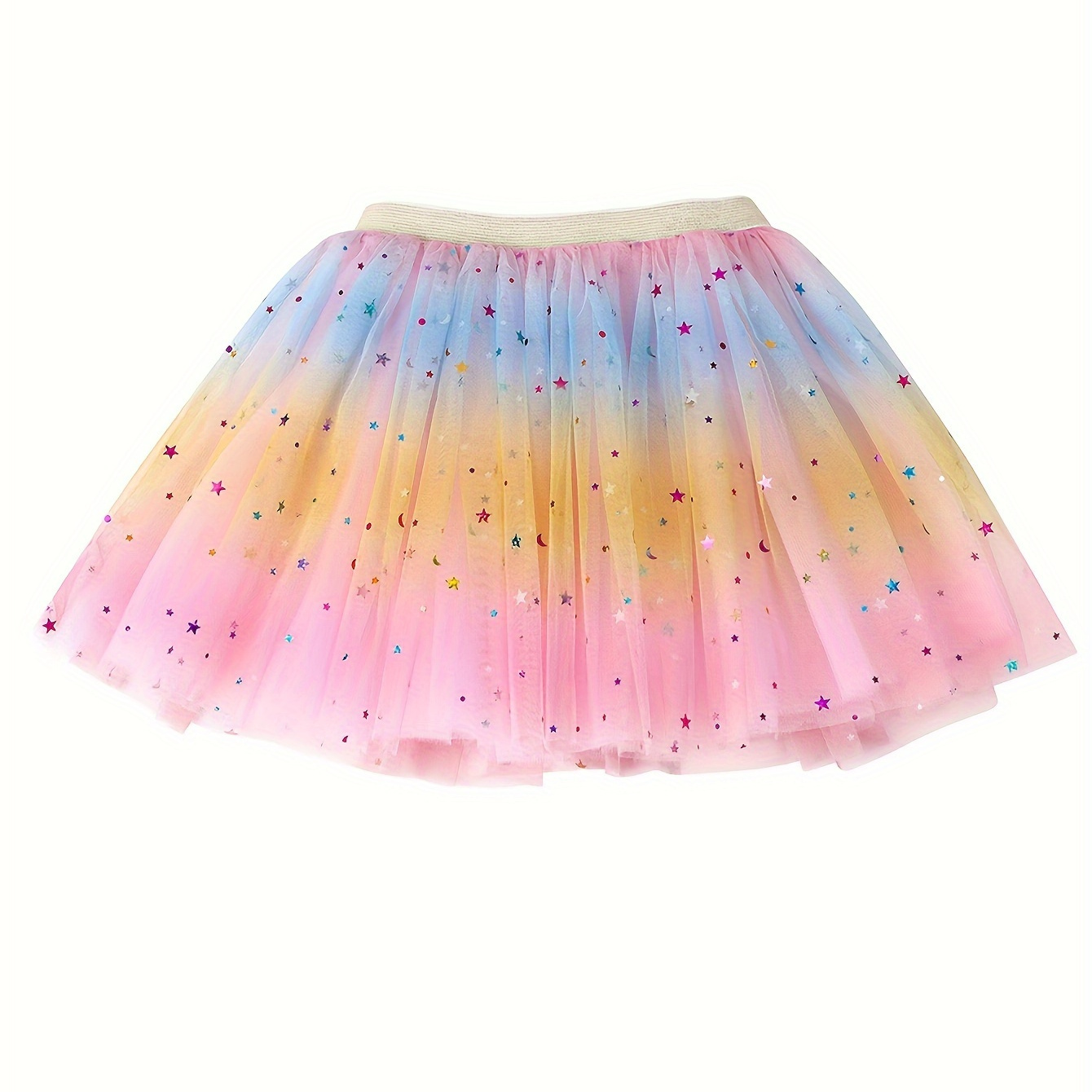 

Gauze Skirt Half Skirt Rainbow Glitter Princess Skirt Fluffy Skirts Dress Tutu Skirt Ballet Skirt