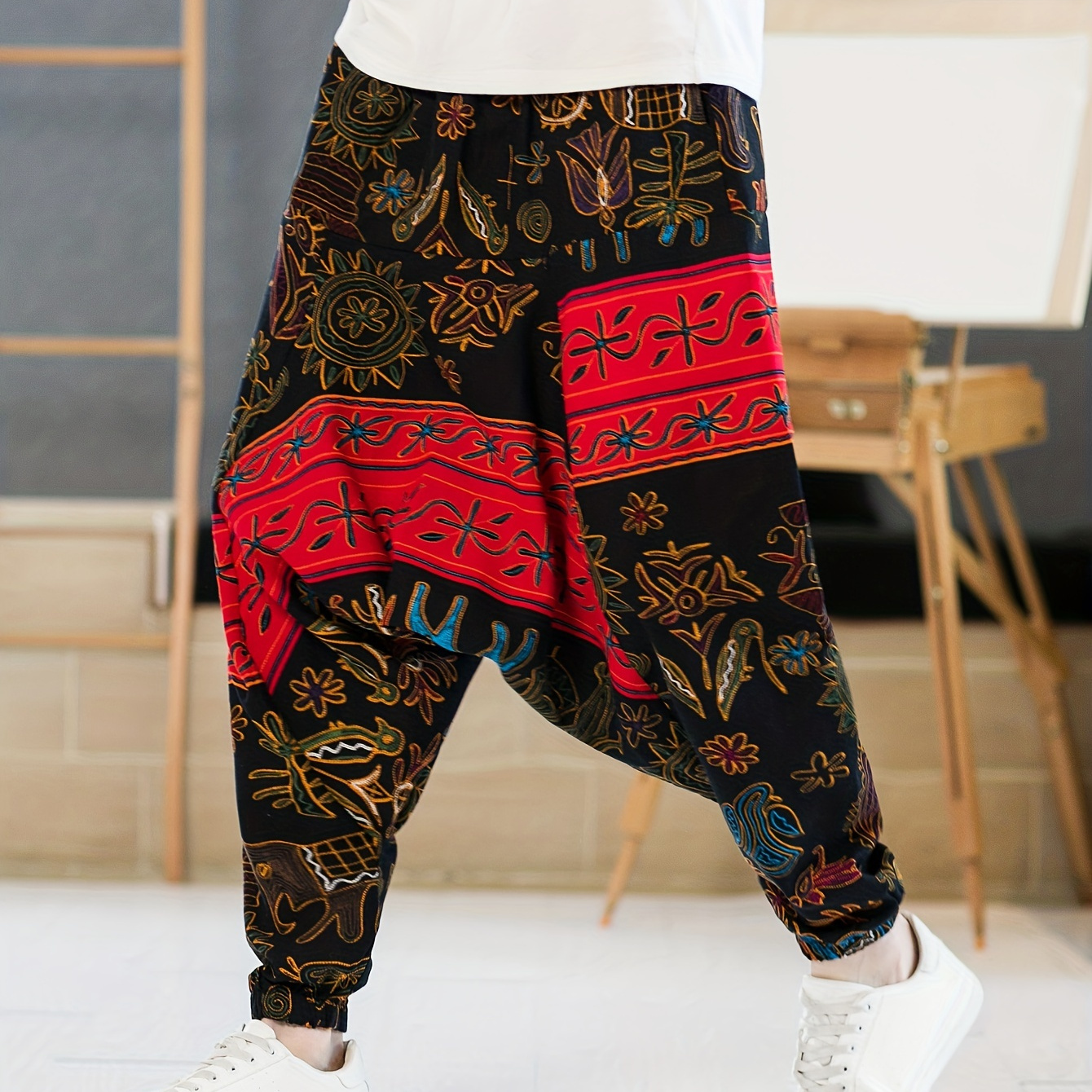 Streetwear sarouel hommes Baggy Jogging Bloomers salopette ajustement  pantalons de survêtement surdimensionné décontracté pantalon large Joggers