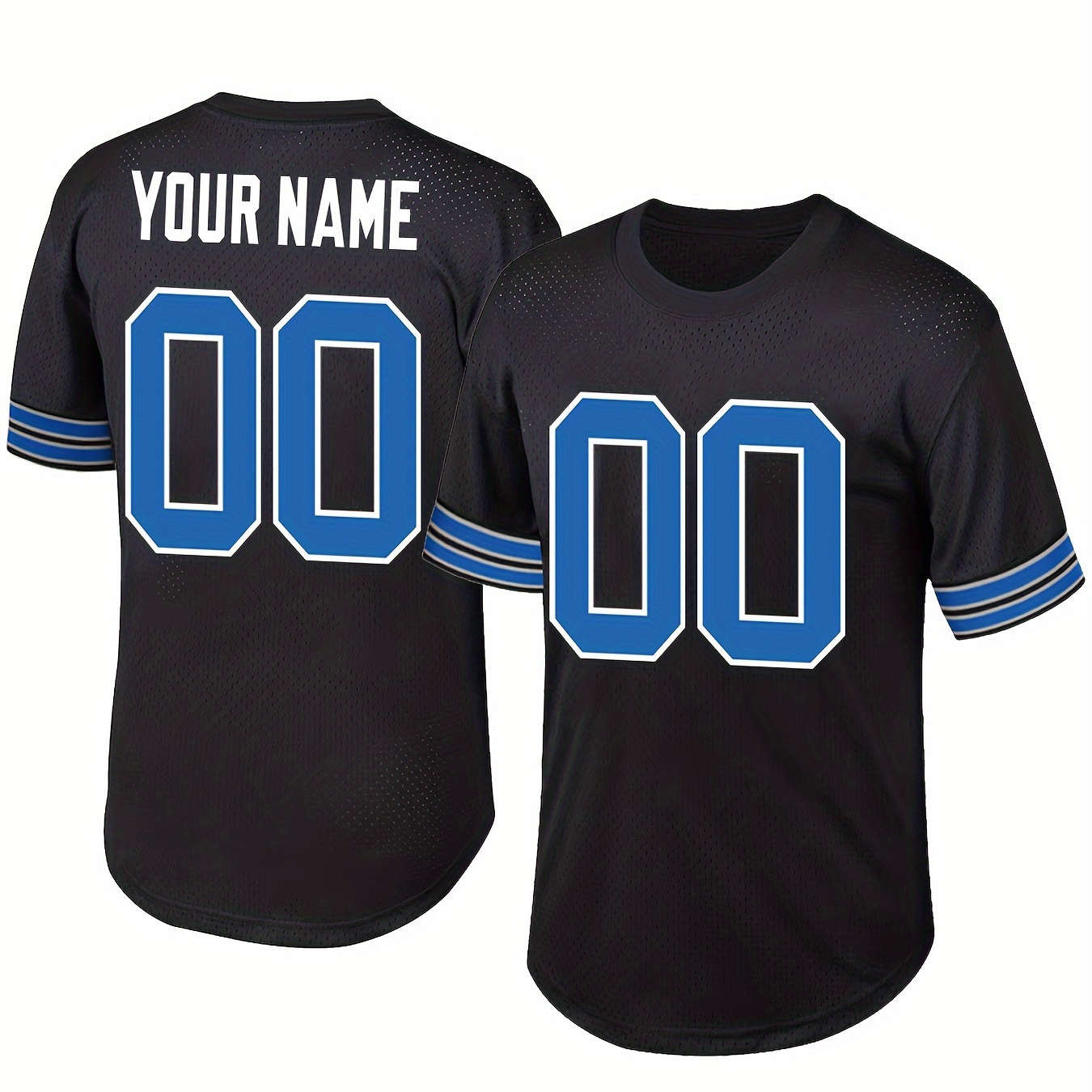 

Men's Football Jersey With Customized Name And Number Embroidery, Comfy Top For Summer Training & Competition