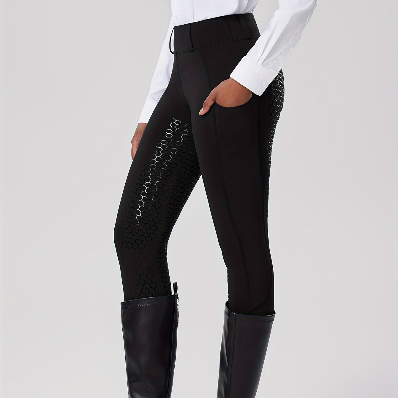 

Women's Casual Sports Simple High Waist Tight-fitting Pocket Equestrian Pants Riding Trousers, Women's Sportswear & Clothing