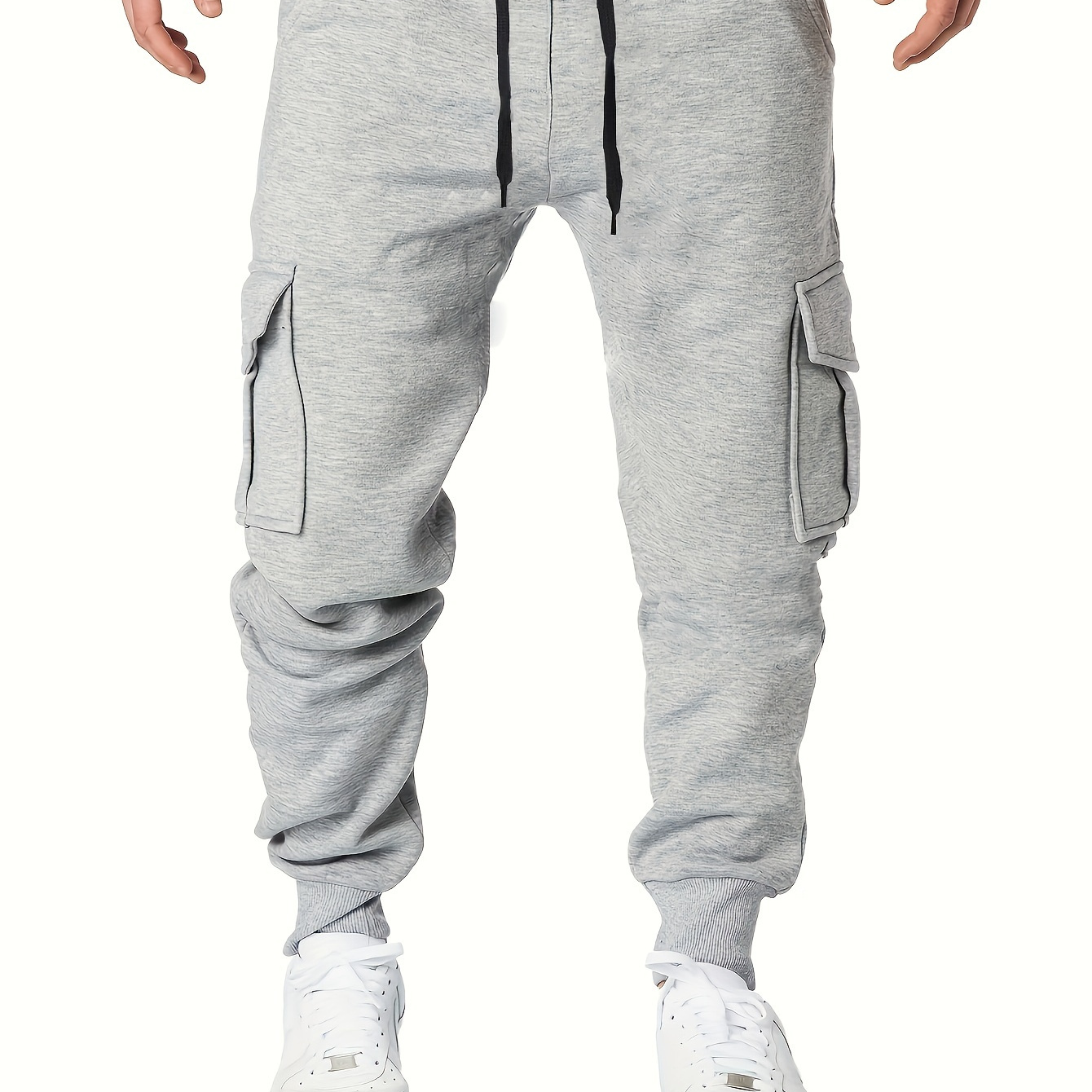 

Autumn And Winter Men's Casual Sports Pants With Pocket, Thickened Jogging Training Leggings