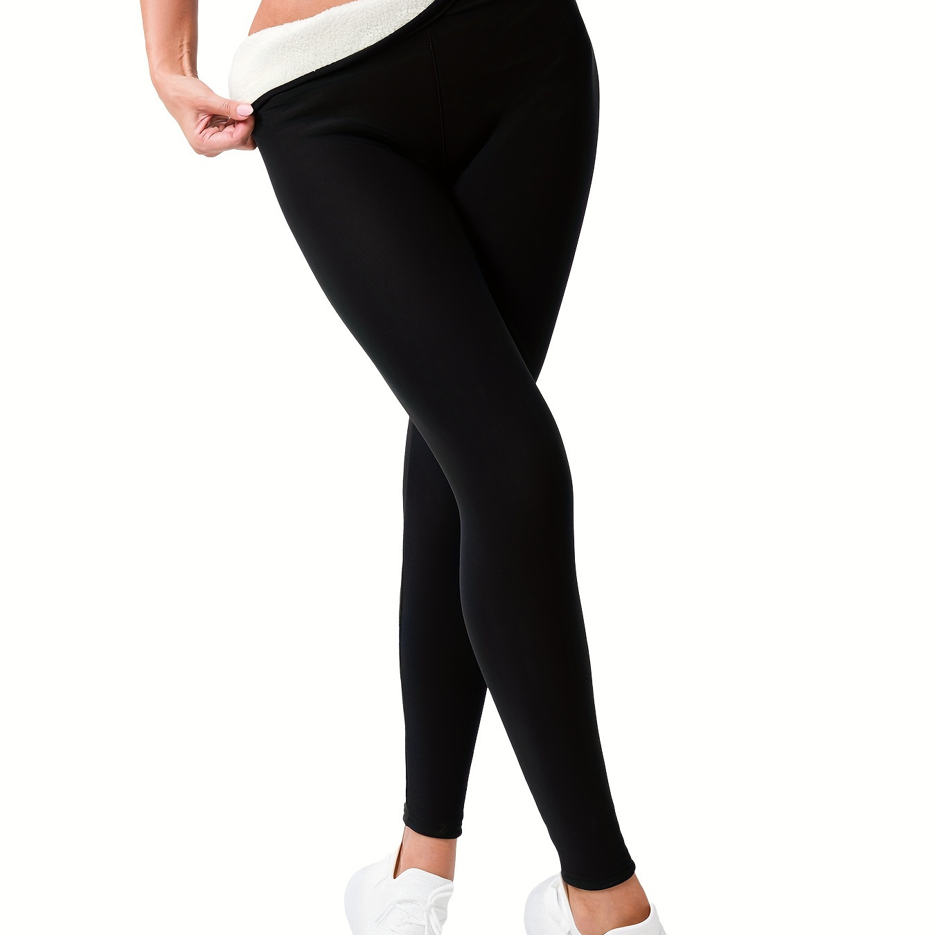 

Leggings de yoga confortables doublés en peluche, pantalons de yoga et ajustés de couleur unie, vêtements de sport pour femmes
