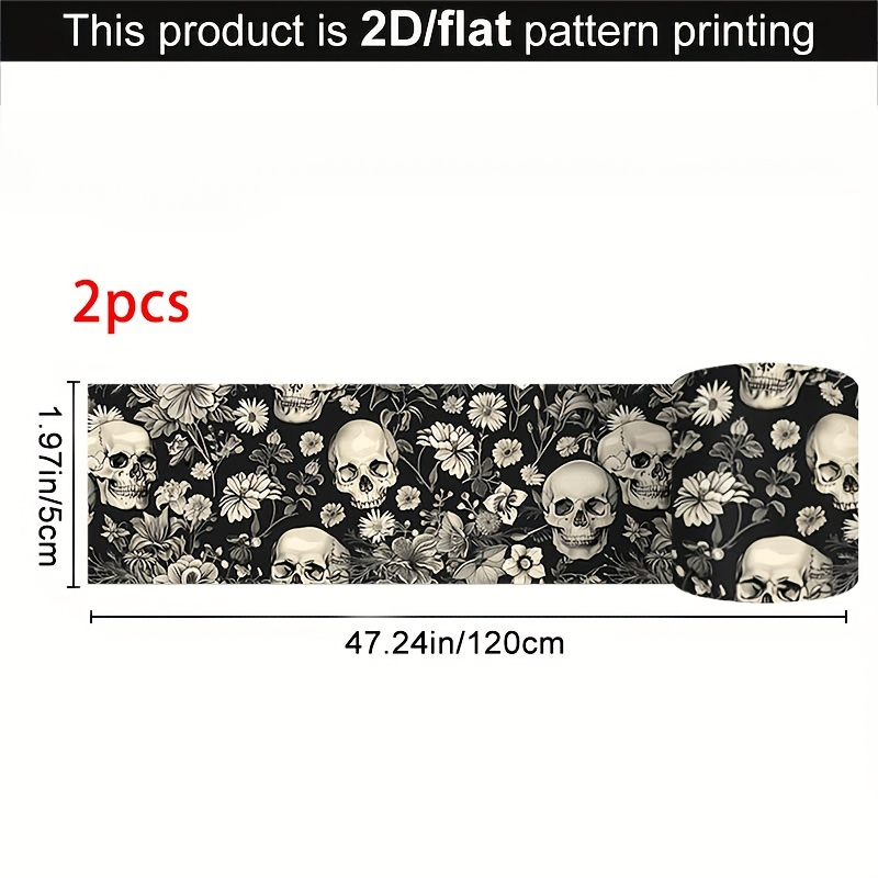 TEMU 2 Rolls 2d Flat Black And White Pattern Self-adhesive Seam Tape - Dark Gothic Mysterious Style, Self-adhesive Sealing Tape For Home Decoration,