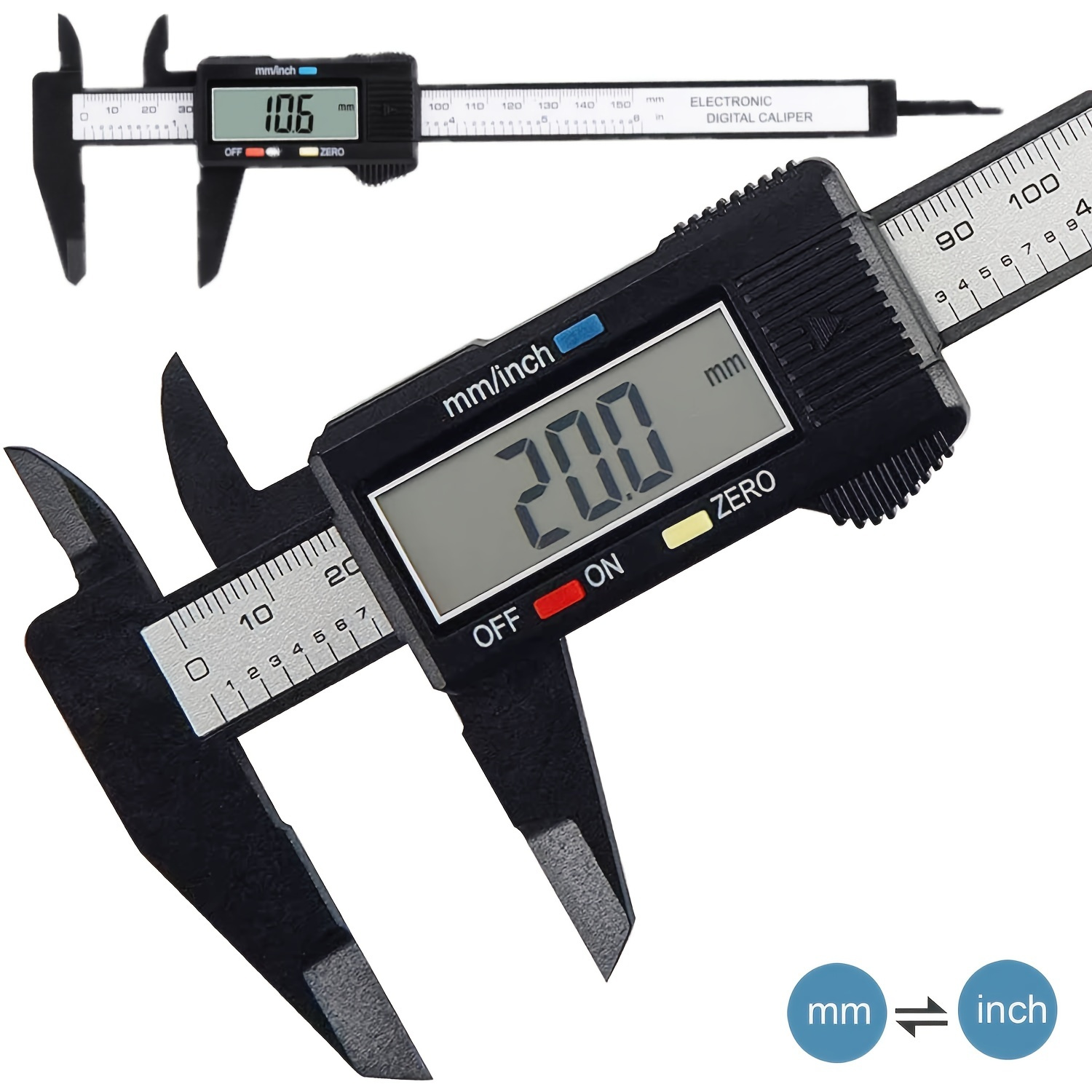 

1pc 150mm 100mm Electronic Digital Caliper Dial Vernier Caliper Gauge Micrometer Measuring Tool Digital Ruler Excluding Batteries