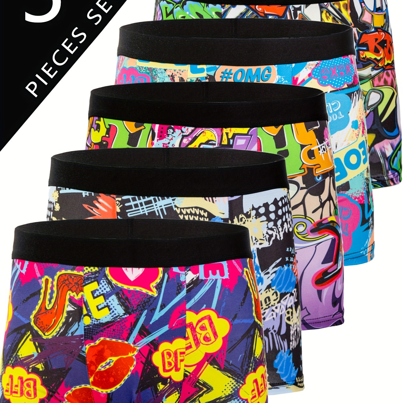 

5pcs Briefs - Stretchy Fit Swim & Novelty