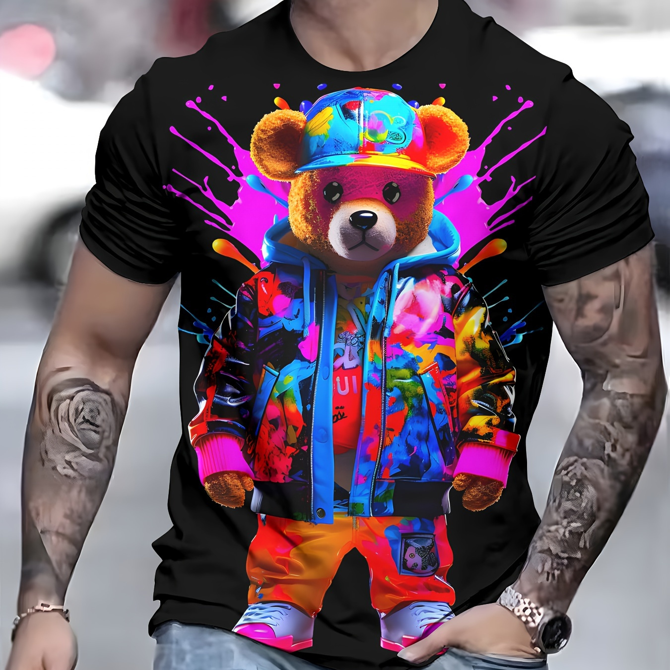 

Men's Teddy T-shirt, Casual Crew Neck, 100% Polyester Knit Fabric, Slight Stretch, Regular Fit, 110gsm - Alai Collection