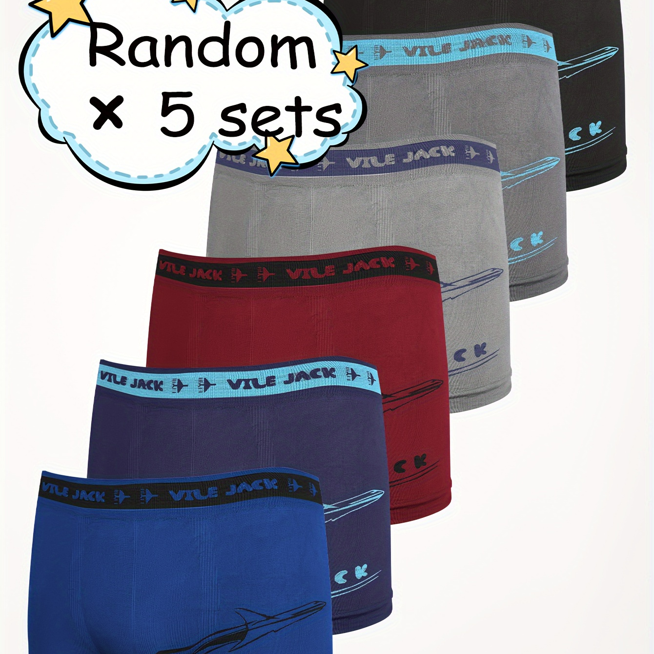 

5pcs Boys' & Briefs Airplane - Fit,, Underwear By