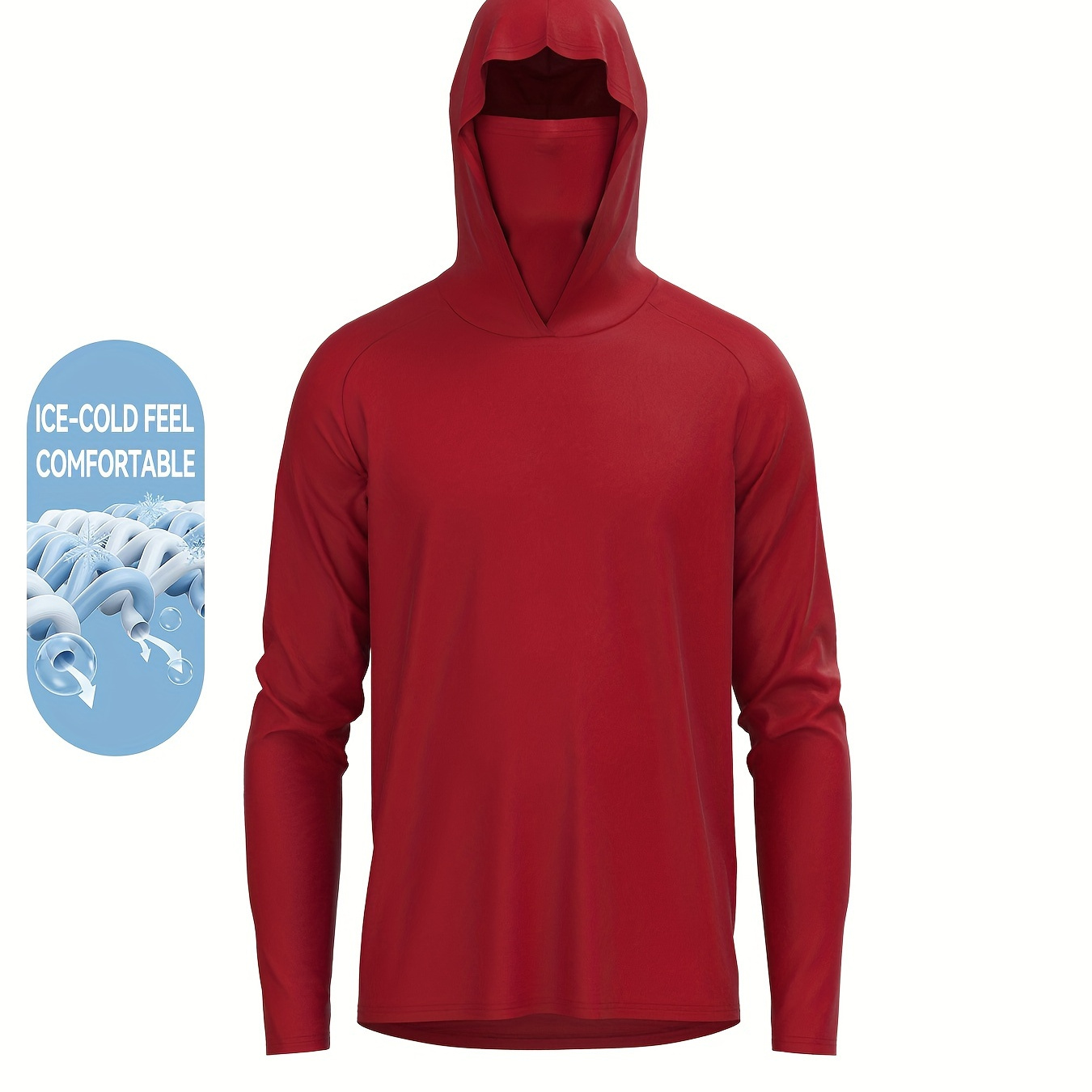 

Men's Quick-dry Hoodie With Built-in Neck Gaiter - Breathable, Stretch Fabric For Fishing, Hiking & Outdoor Activities