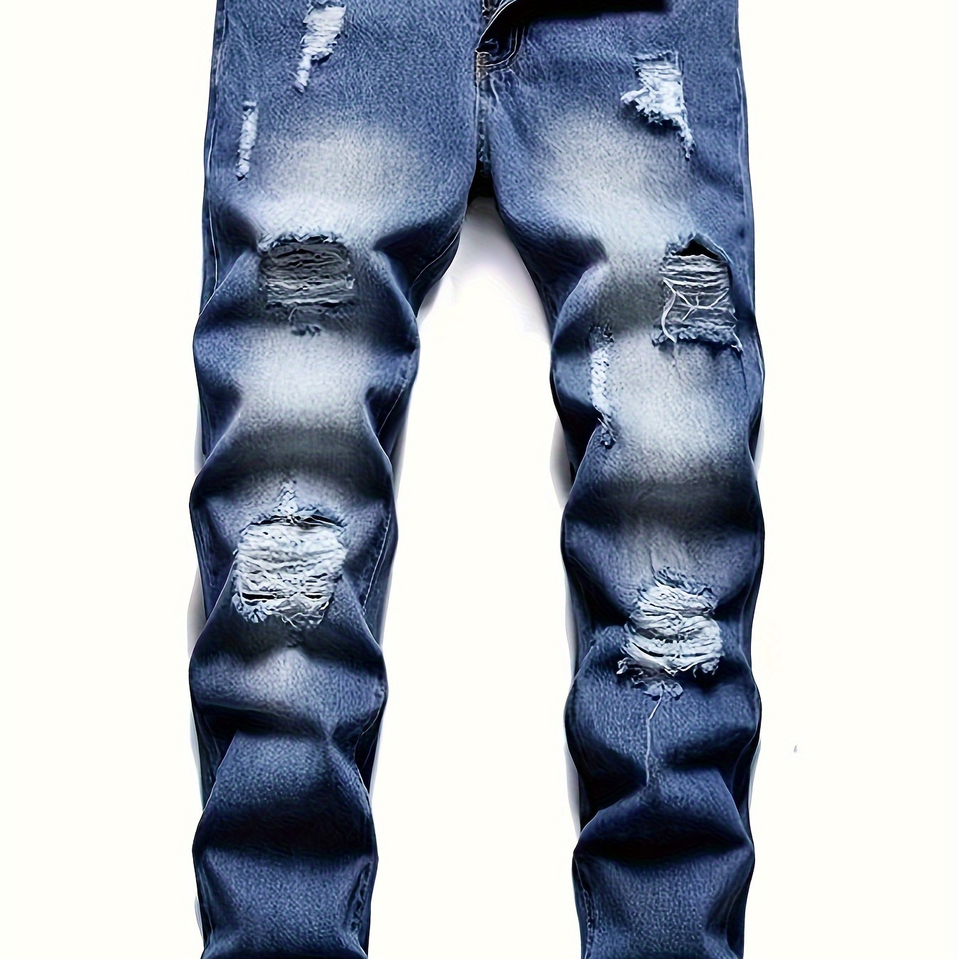 

Boys Casual Ripped Straight Leg Jeans Skinny Washed Denim Long Pants, Kids Clothes Outdoor