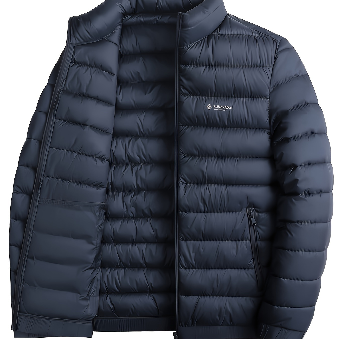 

Quilted Puffer , Windproof & , Stand Zip Up, , & Comfortable Long , , , , Regular Fit,