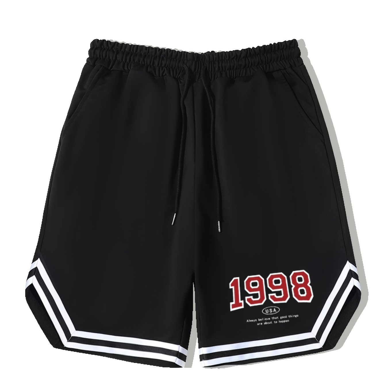

Men's Basketball Short With 1998 Printed, Casual Old-school Printed Slight Stretch Shorts For Summer Outdoor Sports