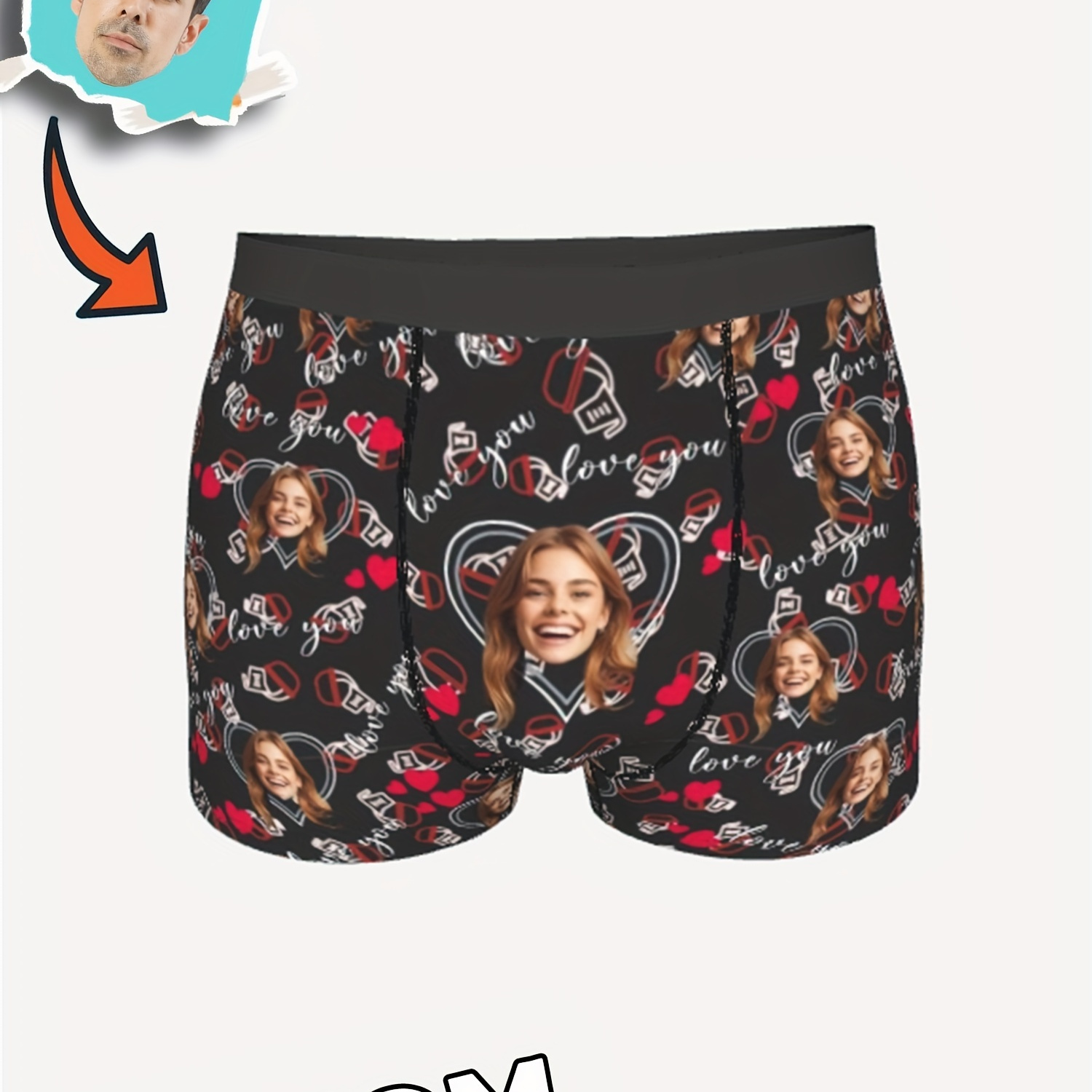 

Boxers Personnalisés avec Photo, Boxers Personnalisés avec Photo, Sous-vêtements Amusants avec , Cadeaux Drôles pour Papa/Mari/Petit Ami