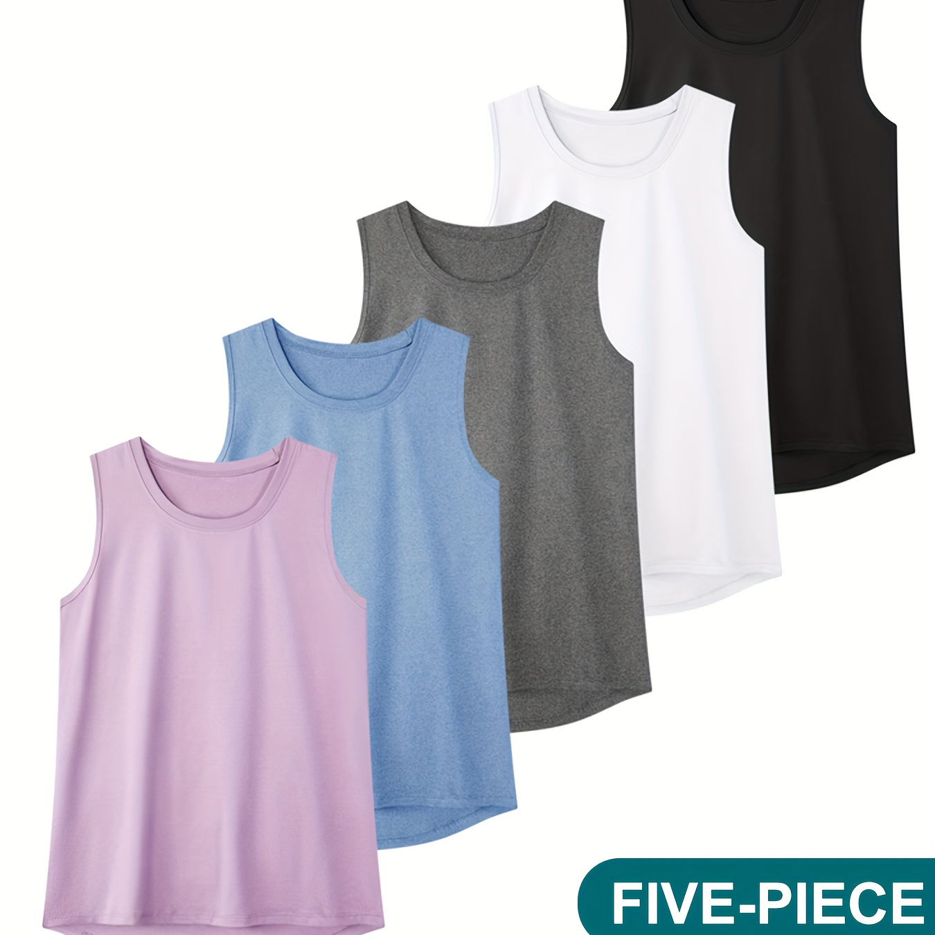 

Telaleo 5pcs Women's Quick-dry Athletic Tank Tops - Breathable, Moisture-wicking Sleeveless Shirts For Running & Fitness