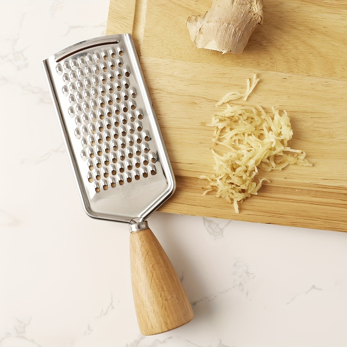 Standing Stainless Steel Grater with Wood Handle, Gold Finish – Salt &  Honey Market