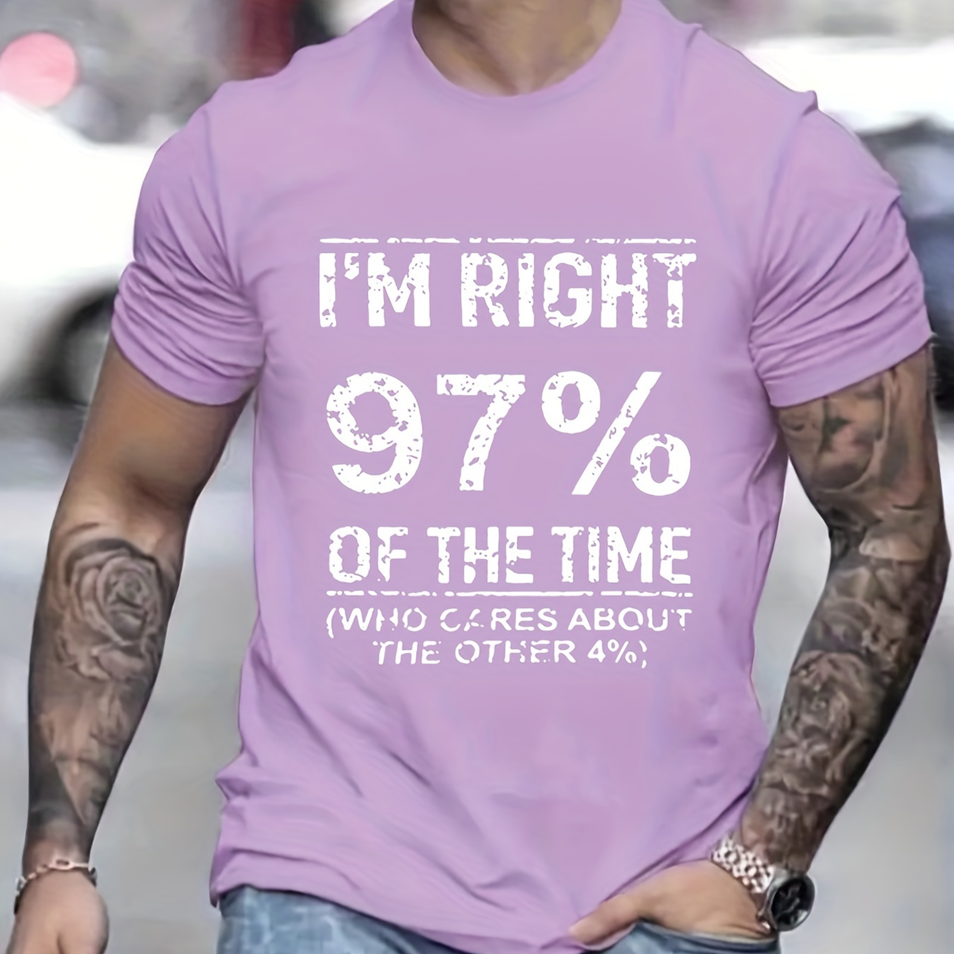 

I'm Right Slogan Pattern Print Men's Comfy T-shirt, Graphic Tee Men's Summer Clothes, Men's Clothing