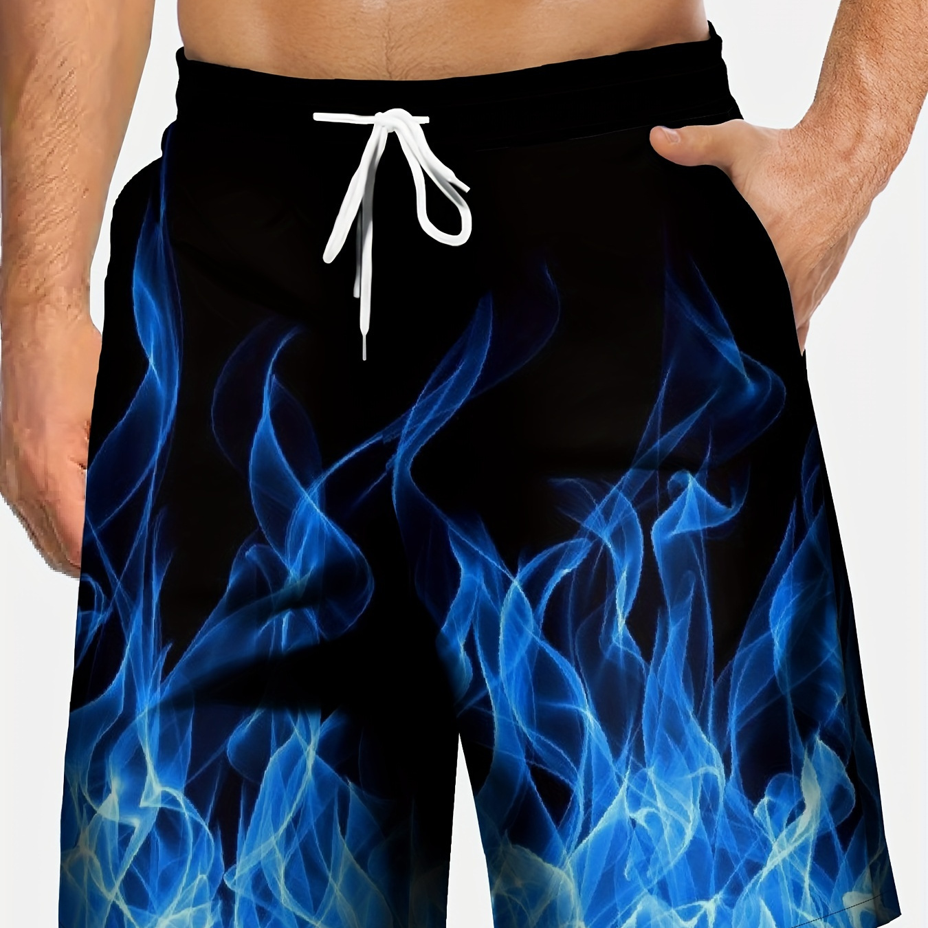 plus size mens flames graphic shorts summer - Temu Austria