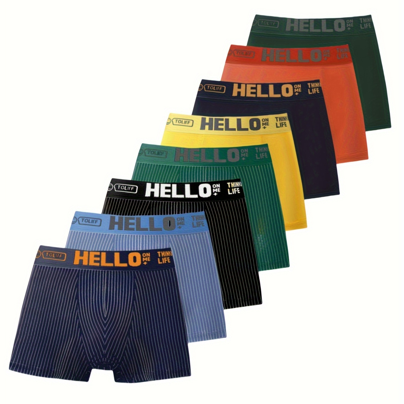 

8pcs Men's Cotton Antibacterial Underwear, Casual Boxer Briefs Shorts, Breathable Comfy Stretchy Boxer Trunks, Sports Shorts