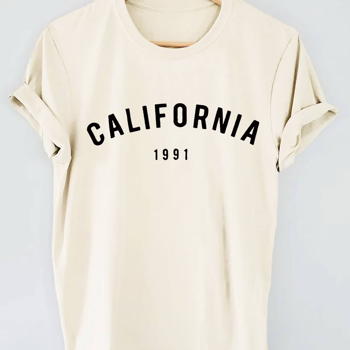 

Letter Print T-shirt, Short Sleeve Crew Neck Casual Top For Summer & Spring, Women's Clothing