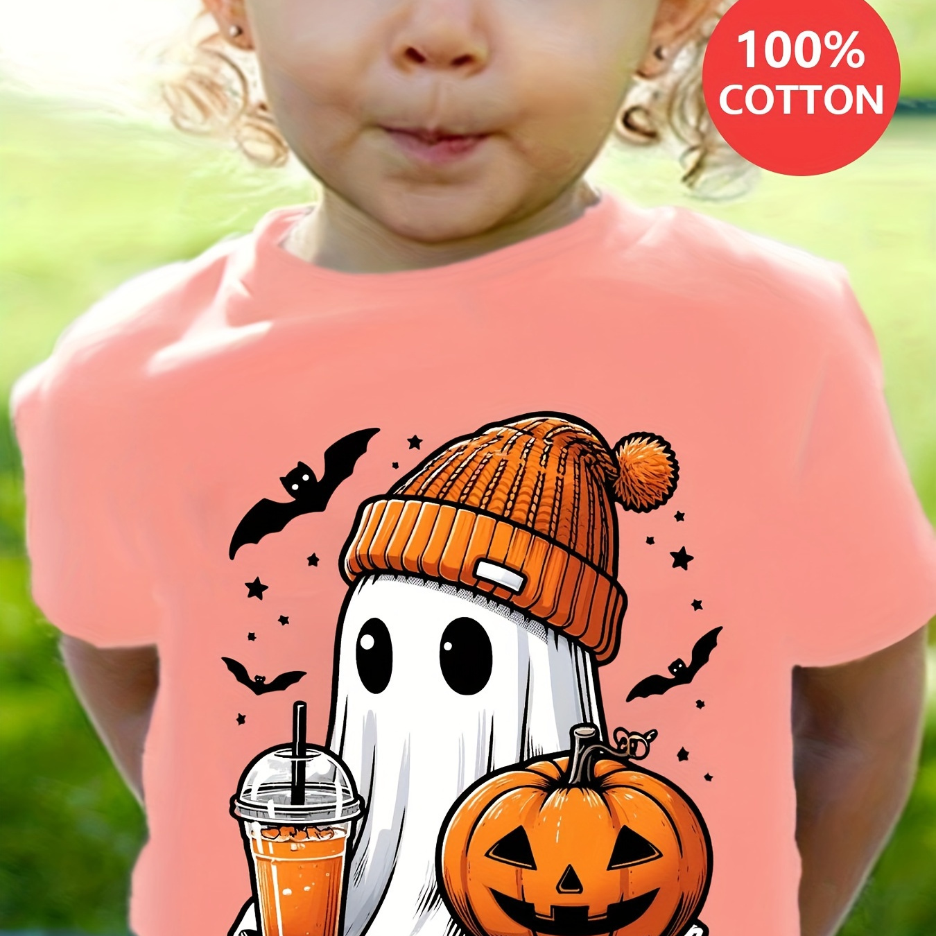 

Cotton Cartoon Print T-shirt For Girls, Fashion, And Breathable, Suitable For And Under