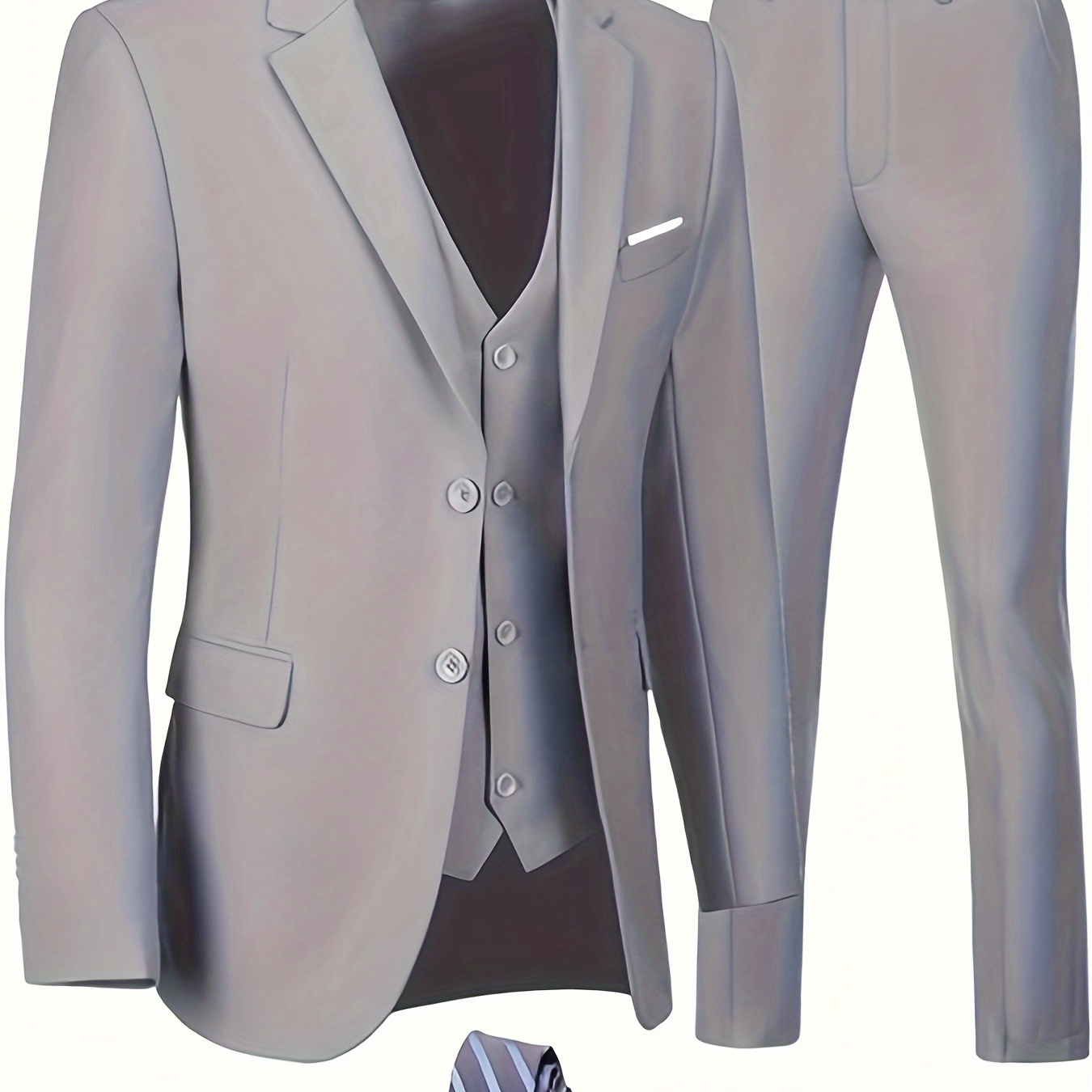 

Men' Gray Suit Piece Suit Vest Pants